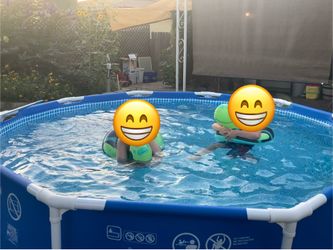 Used INTEX Metal Frame 10 ft x 30 in Above Ground Pool with 1000gph filter and cover