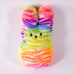 Peeps Neon Rainbow Bunny Rabbit Plush 10" Doll Toy Stuffed Animal Easter Plushie