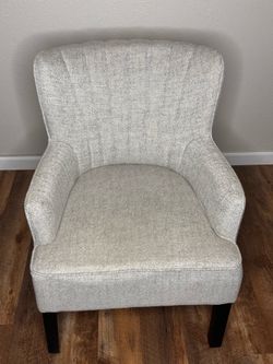 Custom Reupholstered Herringbone Accent Chair – Excellent Condition
