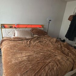 King LED Bed With Mattress (just Bought In March)