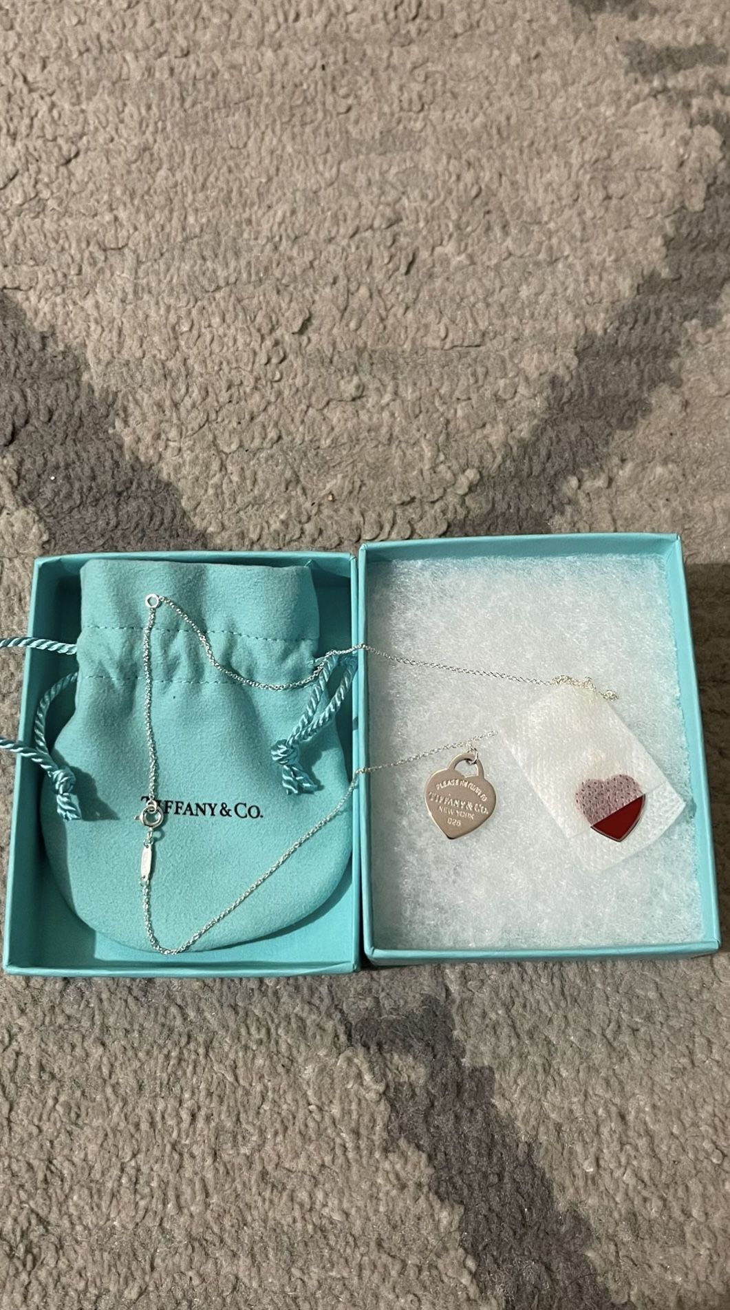Return to Tiffany Red Double Heart Tag Pendant
