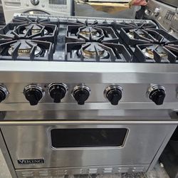 Viking stove 36 wide 6 burners