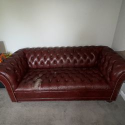 Vintage Tufted Leather Sofa 