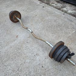 Curl Bar With 50lbs 