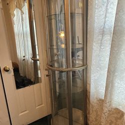 Nickel Corner Curio Cabinet