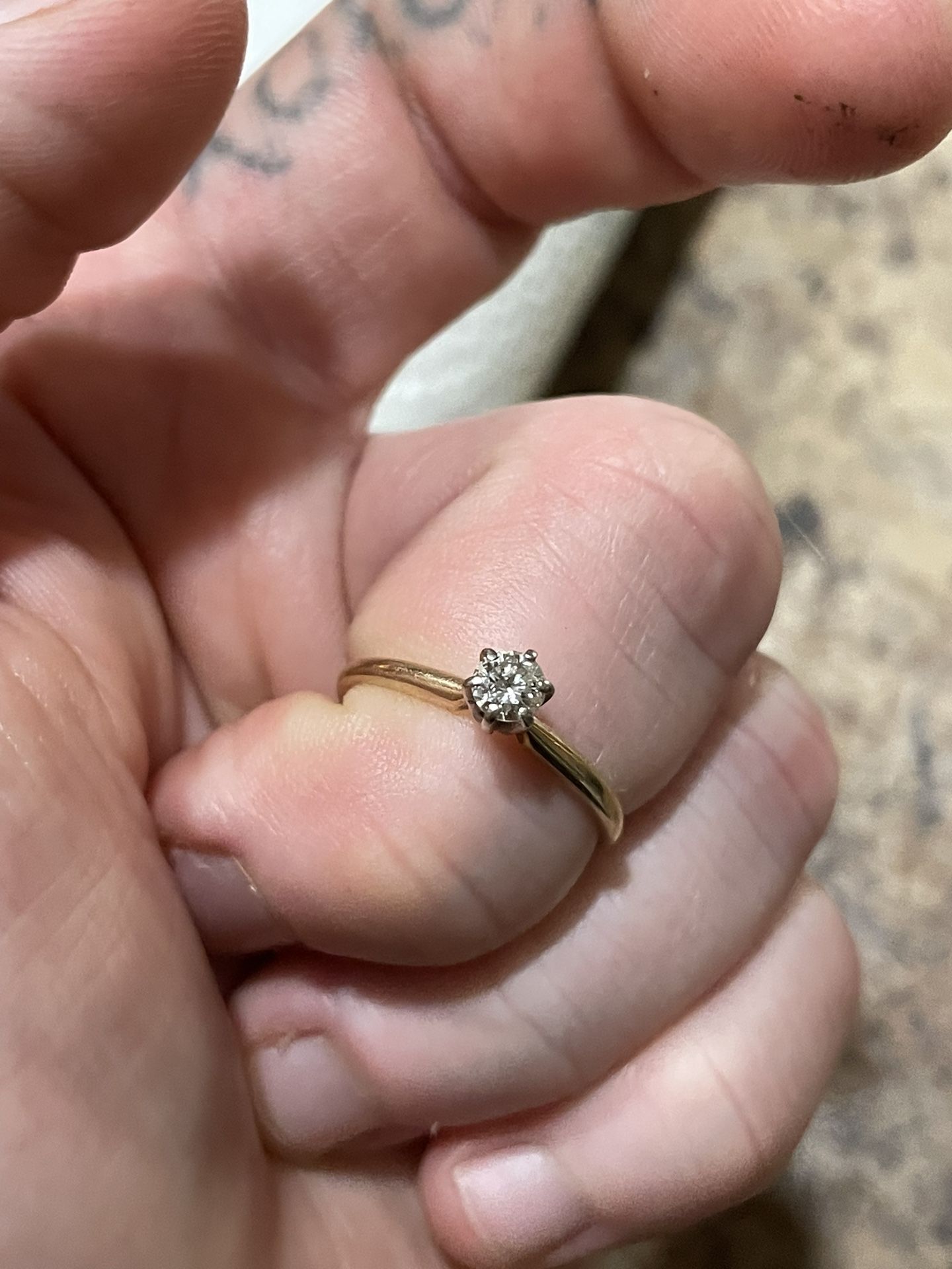 14k gold engagement Ring Size 7