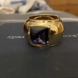 Gold Plated Ring With Purple Stone