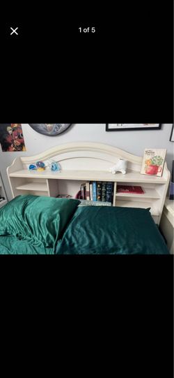 Wood Bookcase/Storage Headboard