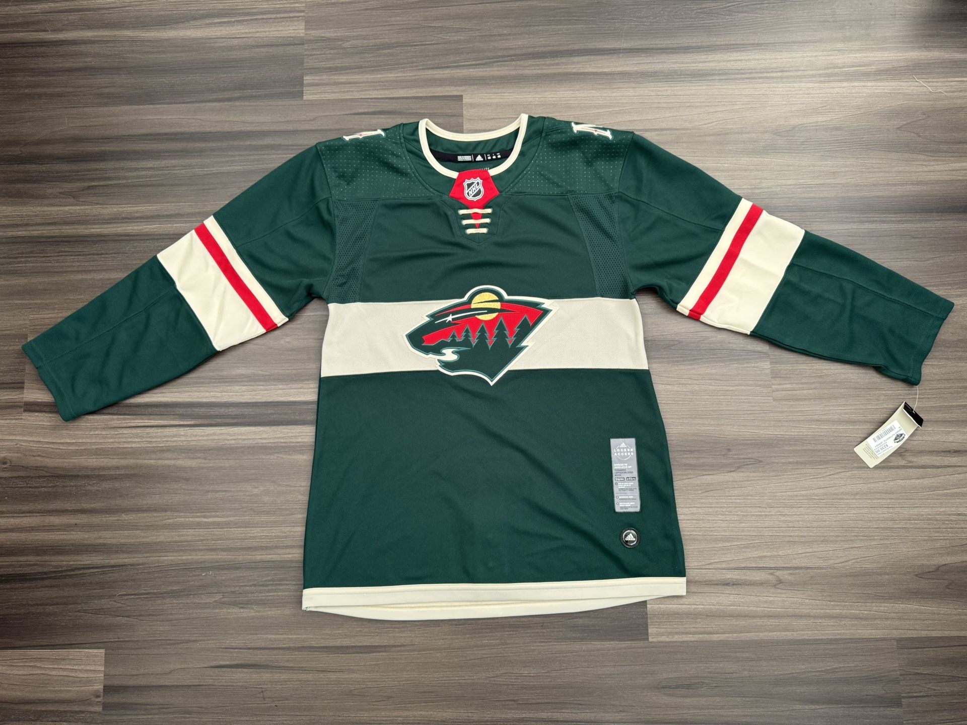 Adidas Minnesota Wild Blank Green Jersey Primegreen Aeroready Size 46 MSRP $230
