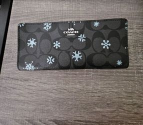 Coach Signature Snowflake Slim Wallet