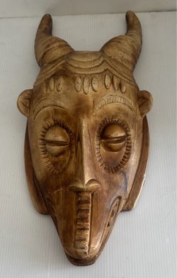 African Tribal Mask Wall Art - 9x4x19