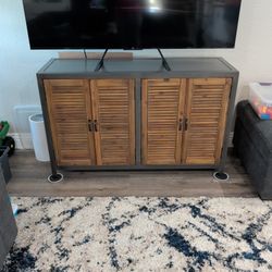 Wood And Metal Cabinet