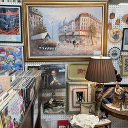 Art Oil Painting Parisian Street Scene 