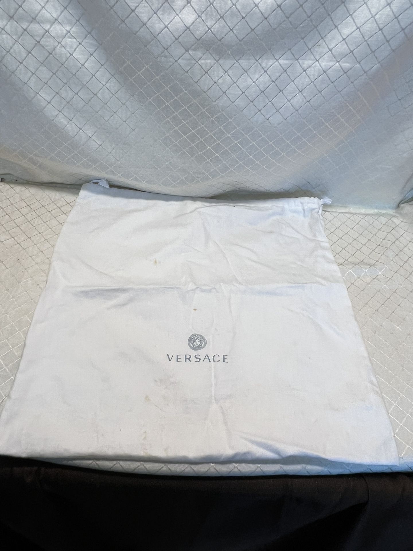 Versace Dust Bag Storage Cover Drawstring White 