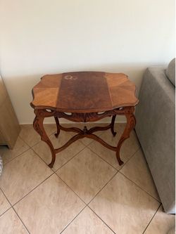 Vintage Carved Wood Accent Table