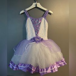 Kids Sparkly Purple/White Costume Dress Size IC (Equivalent to Size 7/8)