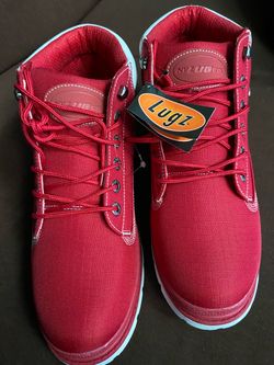 Lugz Red Canvas Lace-Up Boots