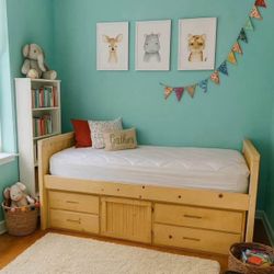 Twin Captains Bed With mattress