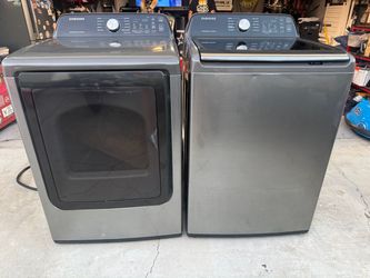 Samsung Gray Washer & Gas Dryer