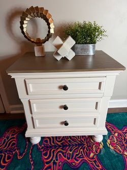 Bilal-2 Drawer Nightstand with Wood Top