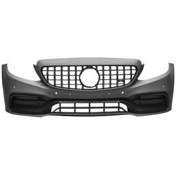 15–21 Benz C-Class W(contact info removed)+ C63 Front Bumper Kit W/ Chrome Grille