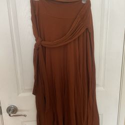 Brown Rust Brown Flow Skirt