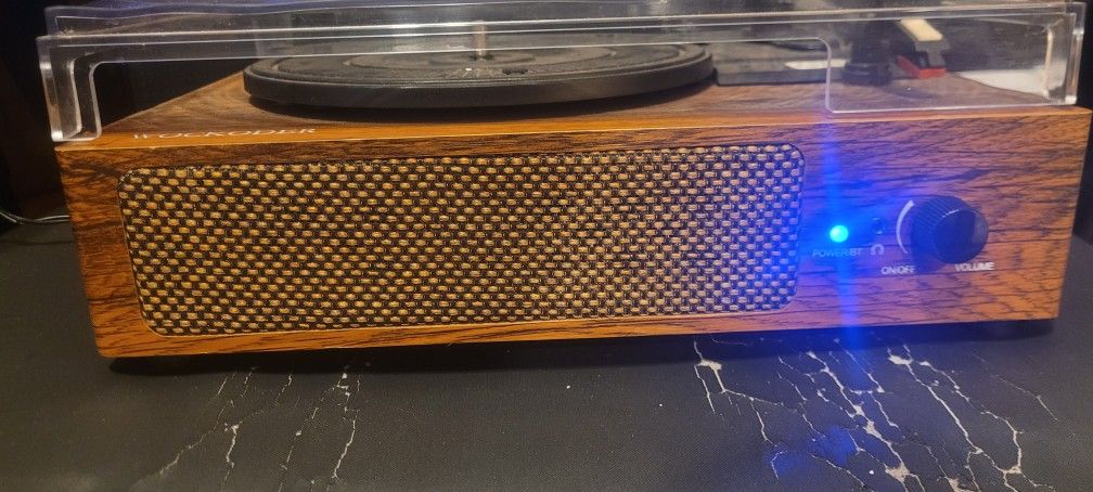 Wockoder Bluetooth Speaker With Record Player And Aux Input
