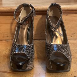 Snakeskin Wedge Heels
