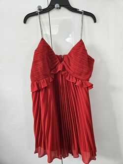 MICHAEL Michael Kors Pleated Rhinestone Chain Strap Dress