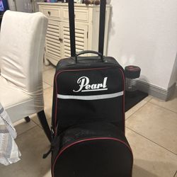 Pearl PL910C Educational Snare & Bell Kit w/ Rolling Storage Case, Practice Pad