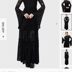 (New) Kill-star black lace Goth dress