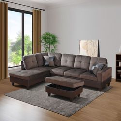 🔥Brand New Couch Set – Sectional + Ottoman $699