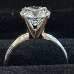 New 2.59 Carat Round Diamond Engagement Ring 14k White Gold