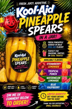COOLAID PINEAPPLE SPEARS