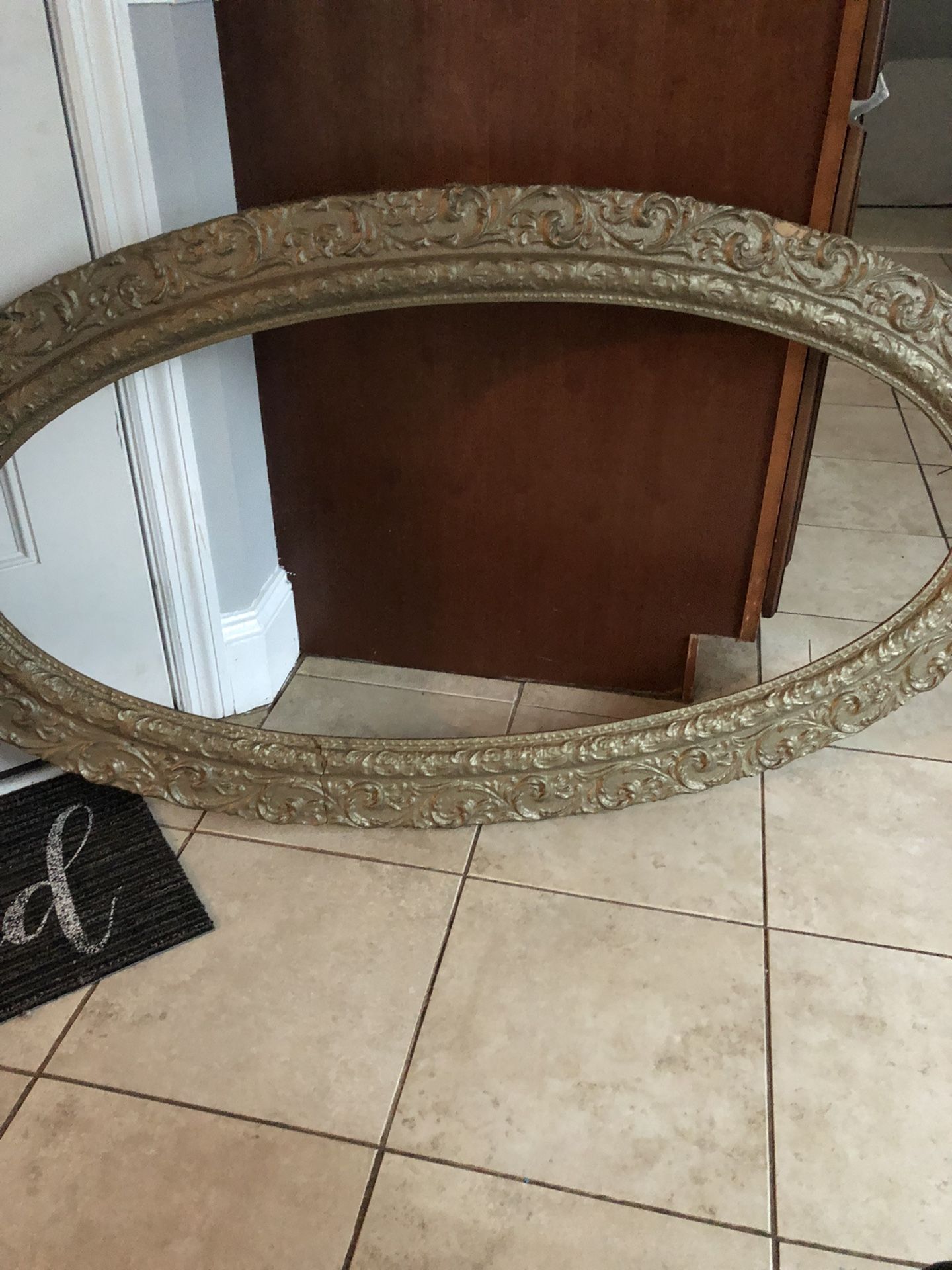 Antique Plaster Framed Mirror
