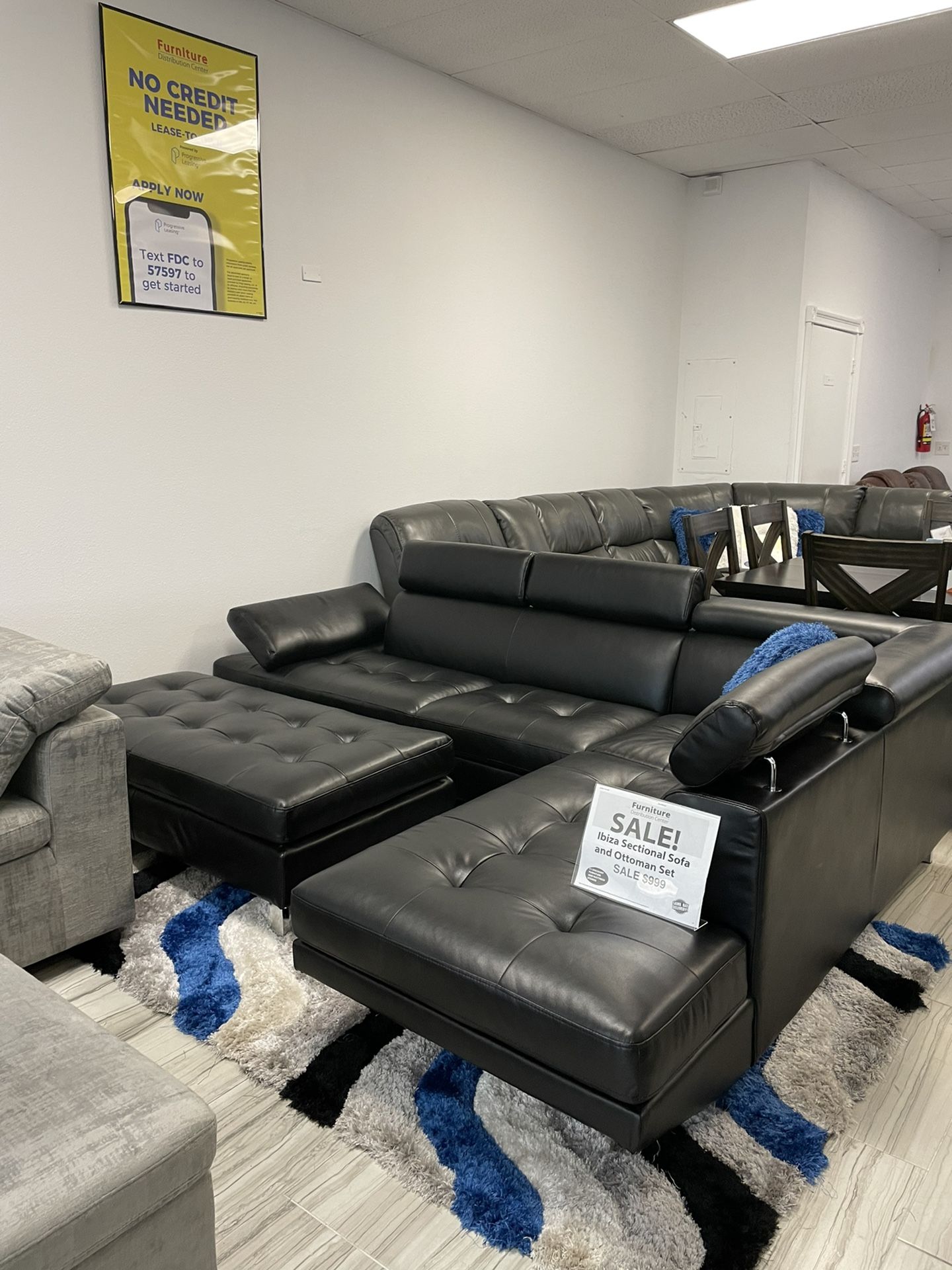 NEW COMFY BLACK IBIZA SECTIONAL SOFA SET WITH OTTOMAN ON SALE NOW ONLY $999! SAME DAY DELIVERY 🚚 NO CREDIT NEEDED FINANCE AVAILABLE ☎️💰