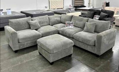 BRAND NEW 4PCS SECTIONAL SOFA SET WITH OTTOMAN AND ACCENT PILLOW INCLUDED $569