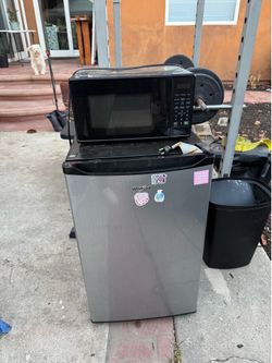 Mini fridge and microwave