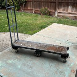 heavy-duty steel platform cart warehouse dolly  flatbed hand 