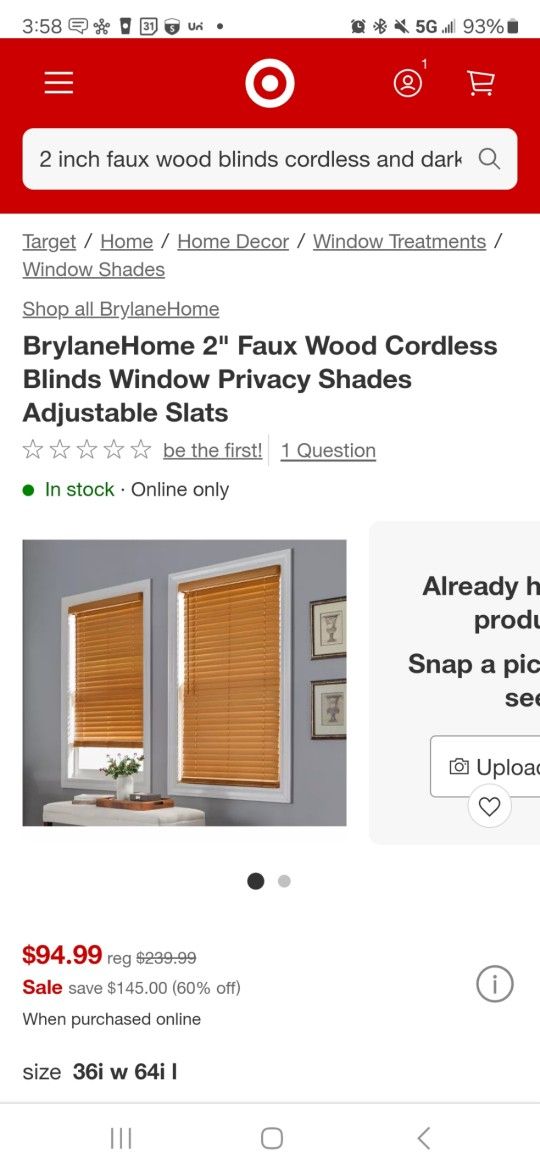 2 Inch Faux Wood Cordless Blinds Darkening