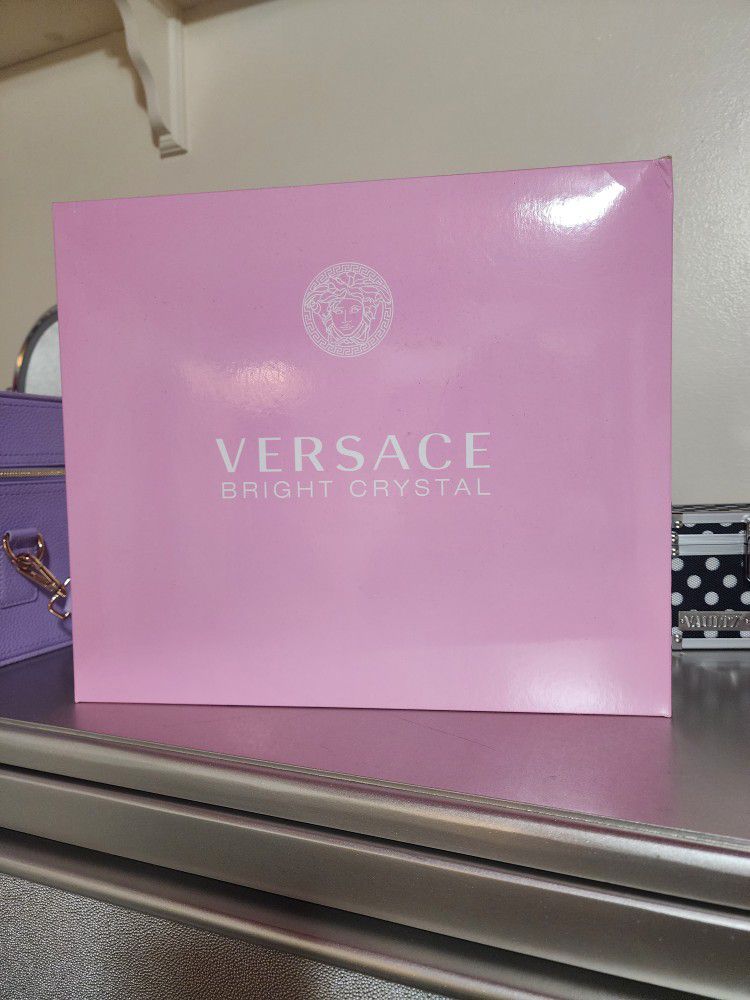 Versace Bright Crystal Perfume And Versace Black Bookbag Set