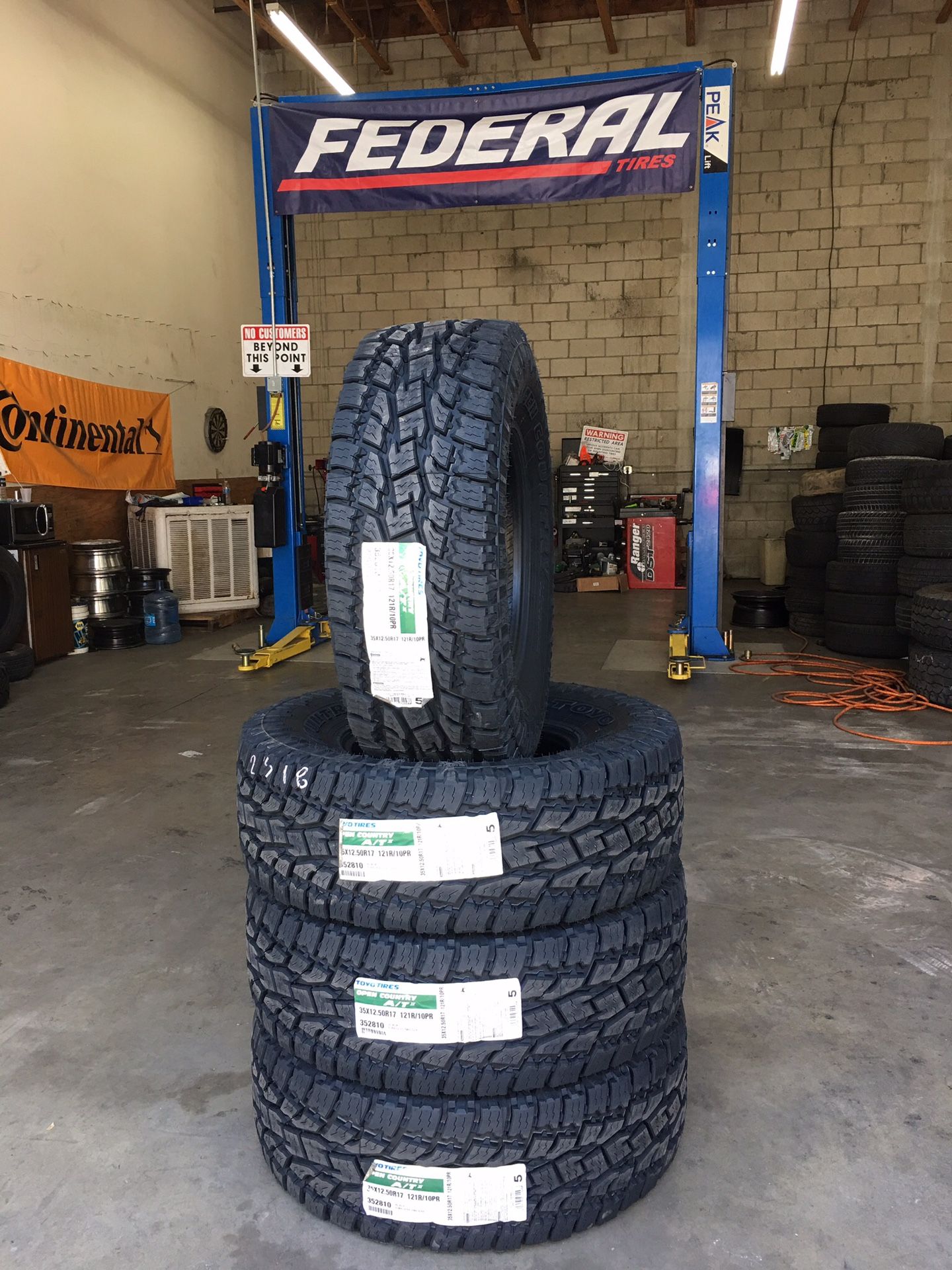 New set of (4) 35x12.50R17 Toyo Open Country ATII All Terrain tires for sale