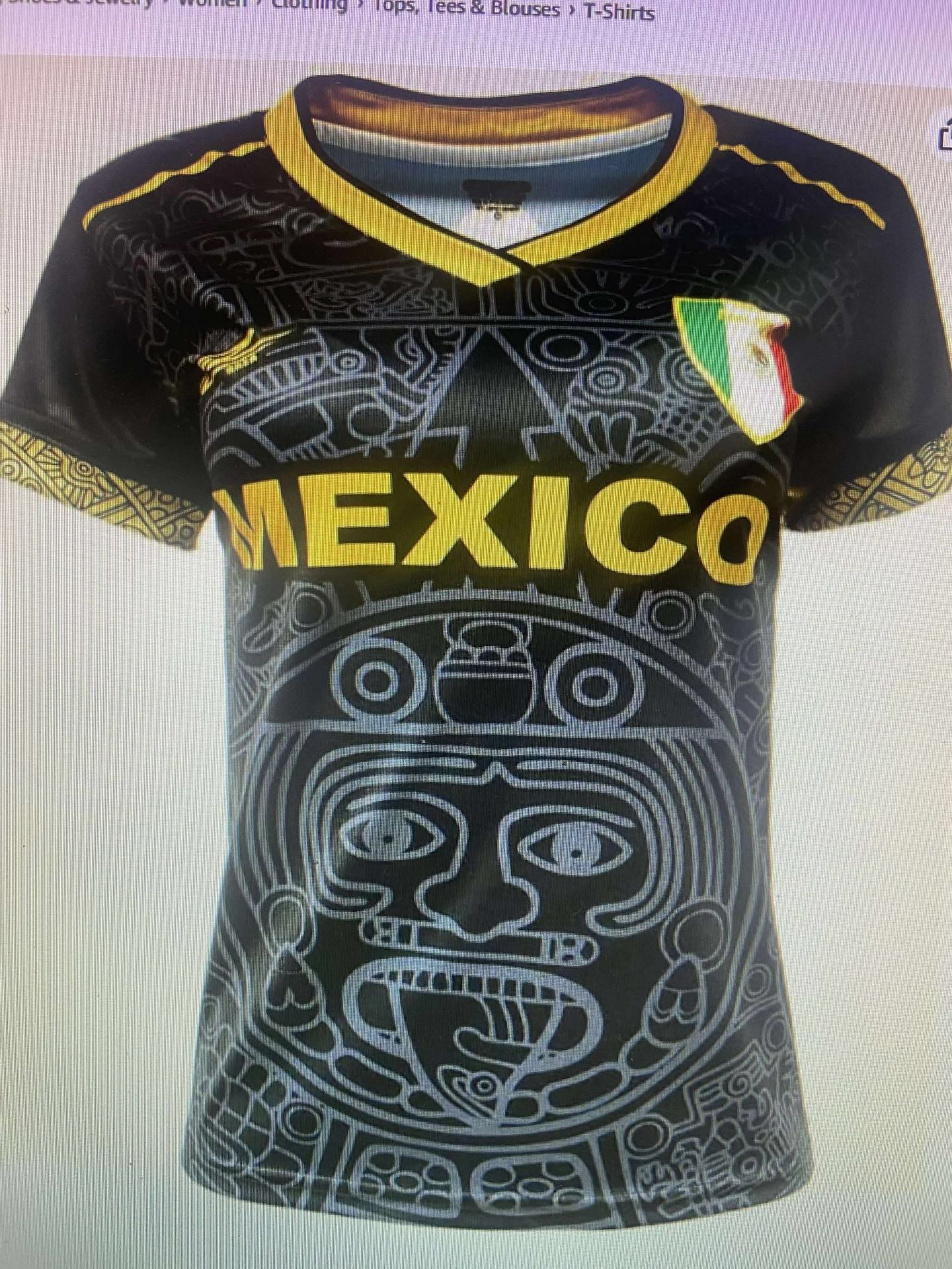Nueva blusa de Mexico negra con Oro