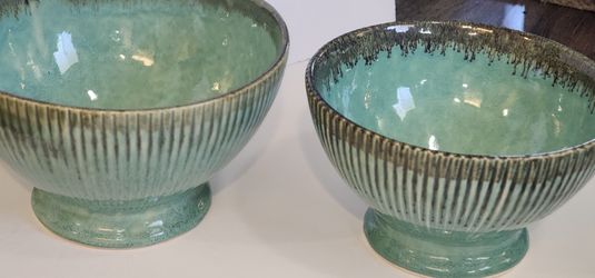 Turquoise Ceramic Bowls- $15