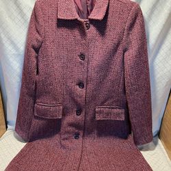 Old Navy Womens Pink/Purple Wool  2 Pocket Button Coat Sz M
