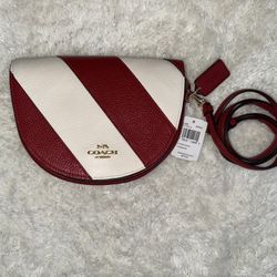 Coach Chalk and Ruby Ellen Crossbody Bag with Pebble Leather