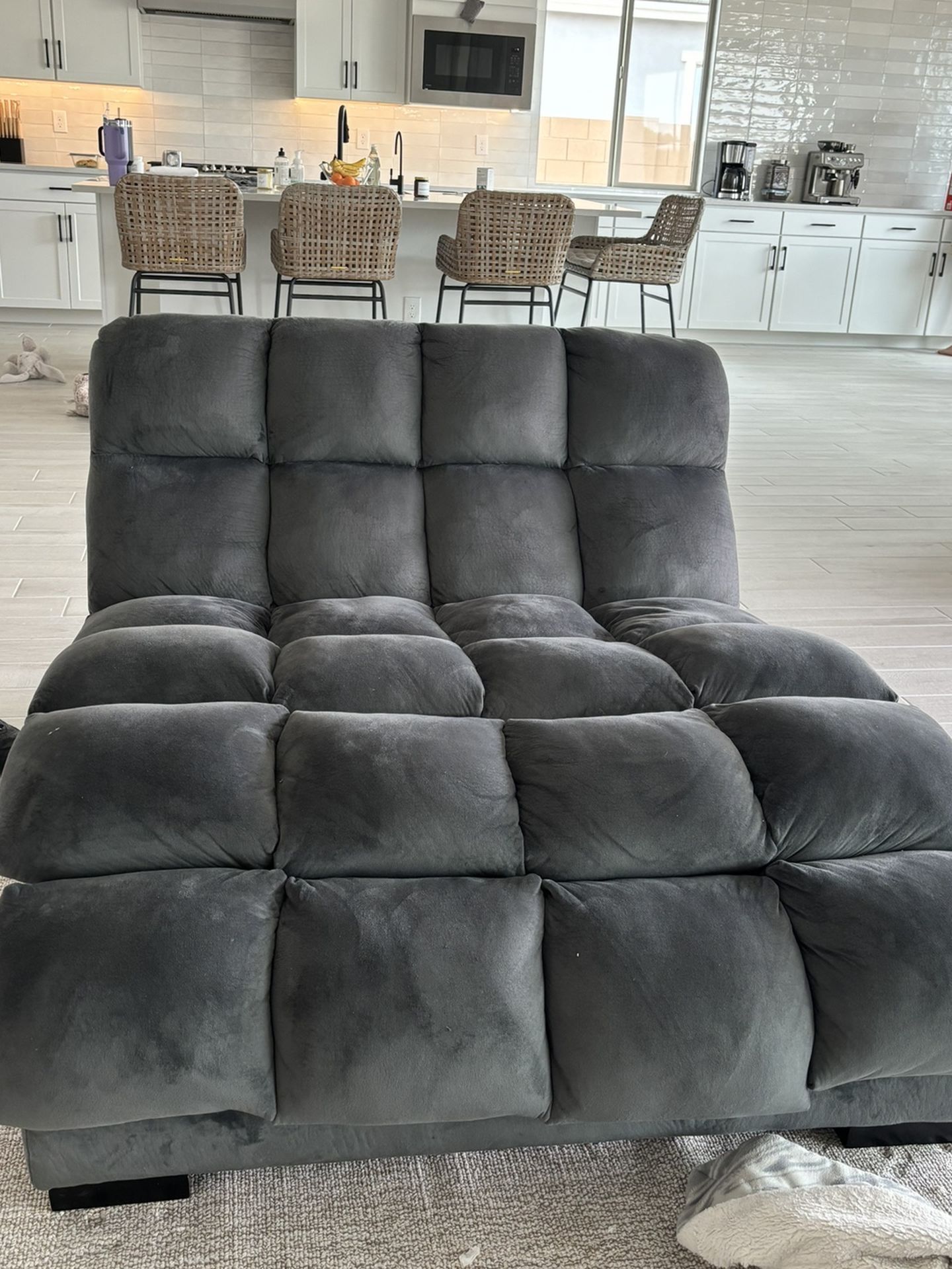 Grey Velvet Lounge Chair