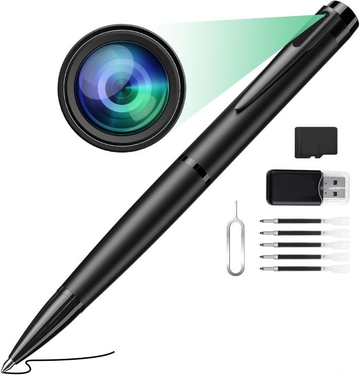 New Hidden Camera Pen - Spy Camera with 1080P Full HD Video | Mini Nanny Cam for Home Security, Business & Learning
