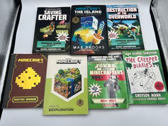 Lot of 7 Minecraft Books – Official Guides, Novels & Joke Books (Hardcover & Paperback)