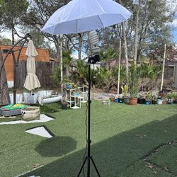 Photo Studio Lighting & Backdrop Stand Kit — Stands, Umbrellas + Extra Bulbs